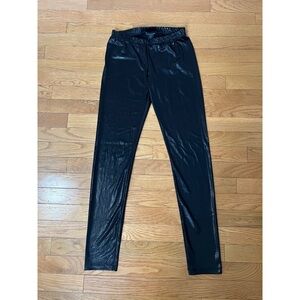 Forever 21 Black Faux Leather Snake Print Leggings